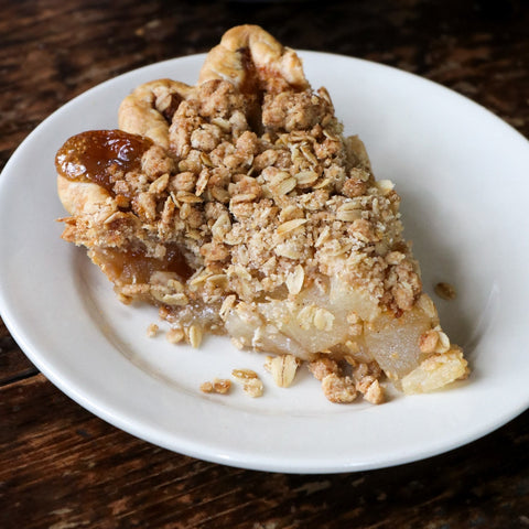 Bourbon Pear Crumble slice