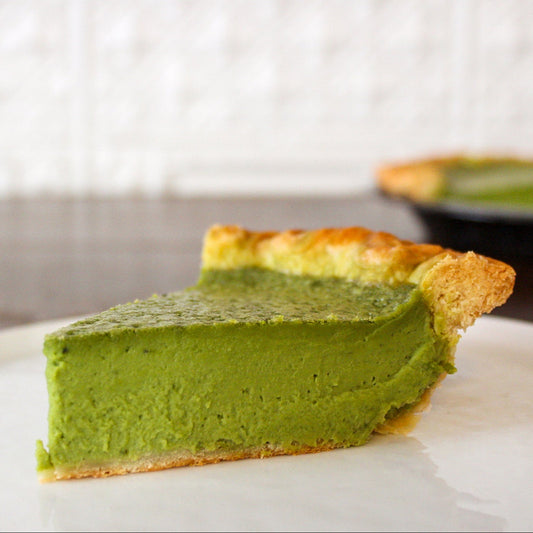 A slice of Matcha Custard pie from Four & Twenty Blackbirds