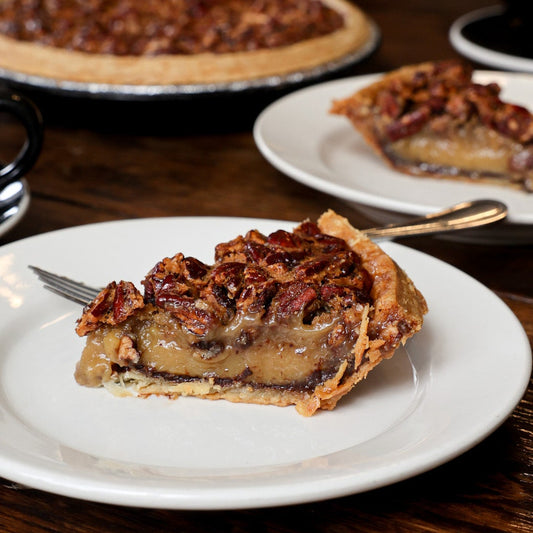 Slice of Bittersweet Chocolate Pecan pie from Four & Twenty Blackbirds